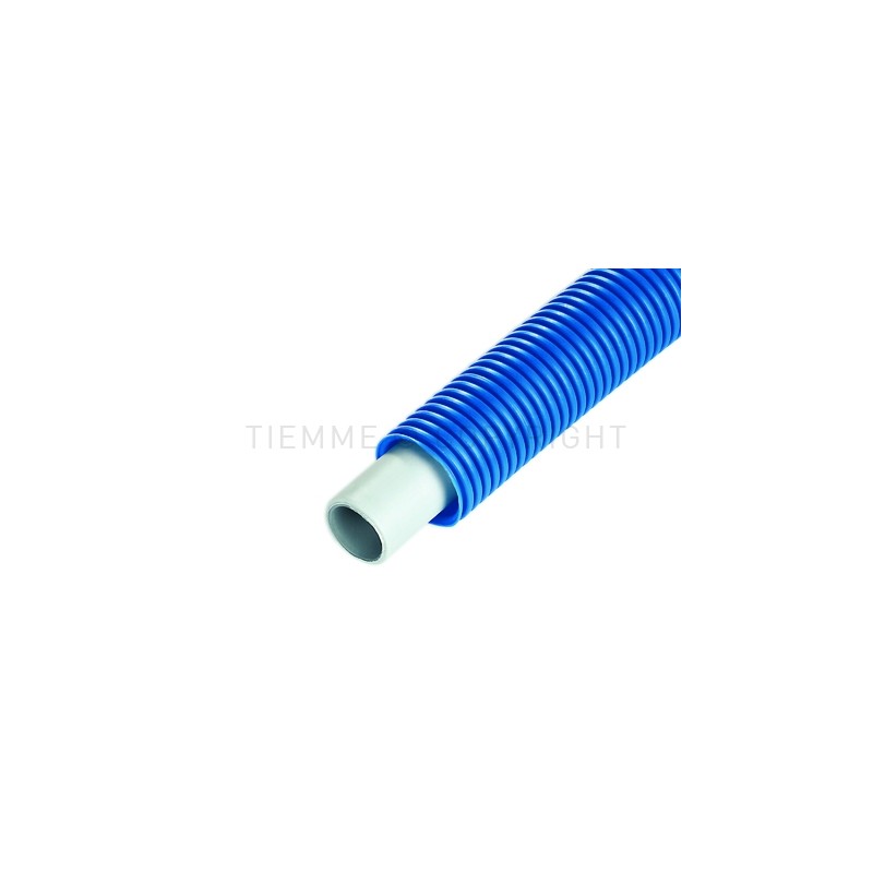 TUBO AL - PEX - 660 GUAINA CORRUGATA Ø 18 SP 2 BLU L 50MT - 0640B TIEMME 640007 1