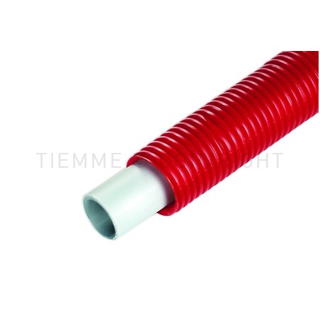 TUBO AL - PEX - 660 GUAINA CORRUGATA Ø 18 SP 2 ROSSO L 50MT - 0640R TIEMME 640008 1