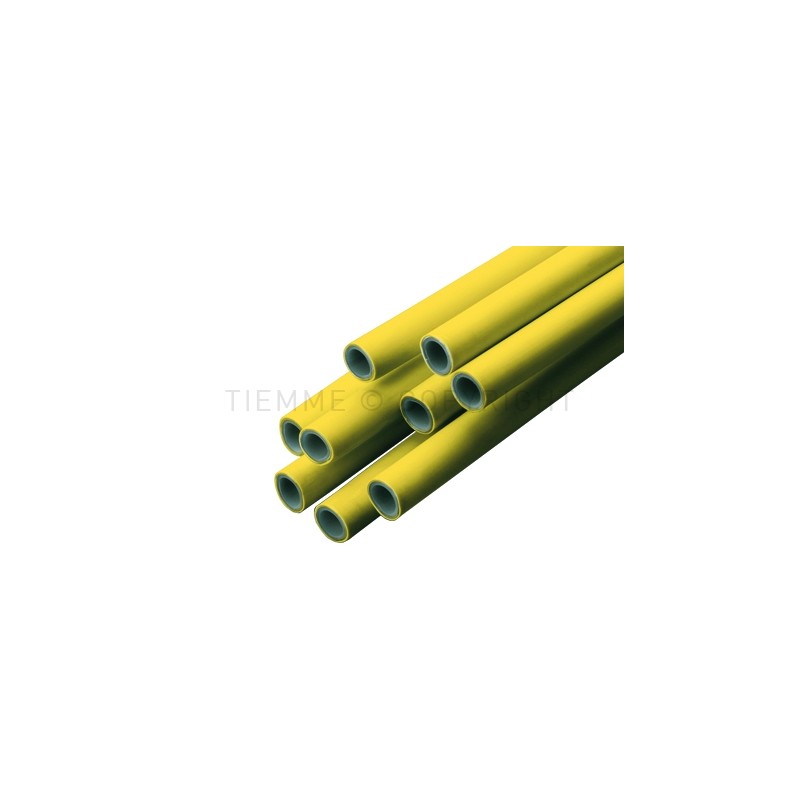 TUBO AL - PEX GAS Ø 20 SP 2 GIALLO L BARRE DA 4MT - 0600GB TIEMME 660006 1