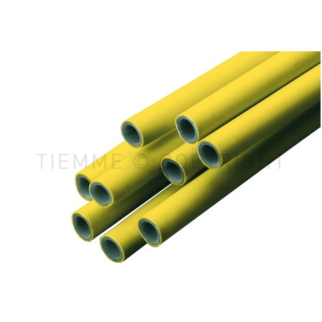 TUBO AL - PEX GAS Ø 32 SP 3 GIALLO L BARRE DA 4MT - 0600GB TIEMME 660007 1