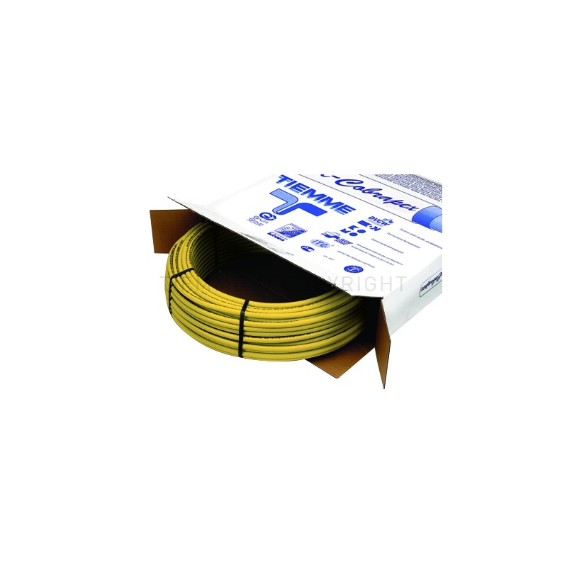 TUBO AL - PEX GAS Ø 32 SP 3 GIALLO L 25MT - 0600G TIEMME 660009 1