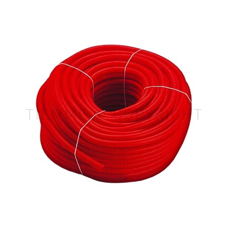 GUAINA CORRUGATA PROTEZIONE TUBO Ø INT 23,7 L 100MT ROSSA - 0900R TIEMME 900002 1