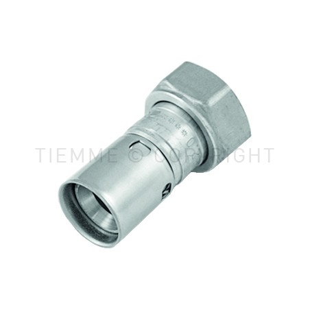 RACCORDO DIRITTO CR CON GIRELLO A PRESS TUBO PE - X Ø 20 SP 1,9 E 2 SU ATT 24X19(18) - 1716K TIEMME 1700140 1