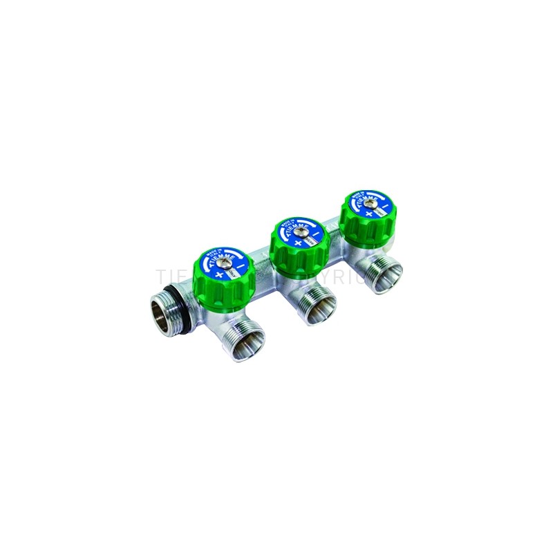 Collettori con rubinetti d'arresto MAXIMA CORNER 1"G con 4 vie 24X19(16) maschio, in ottone cromato Tiemme 1850015 1850015 1
