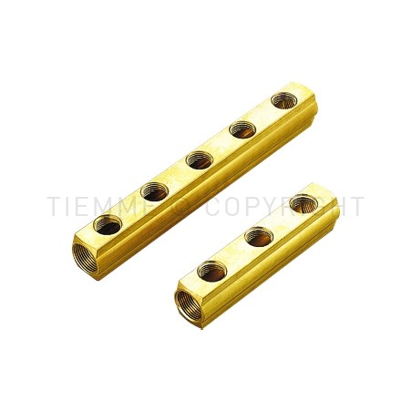 COLLETTORE BARRA 3/4" 07D 1/2"F INT 50 FORO 3/8" - 3030 TIEMME 1970101 1