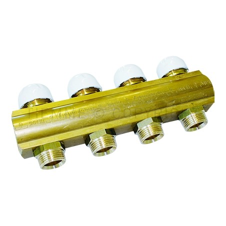 Collettore di distribuzione ø 1"G con 12 vie ø 3/4" con di valvole di intercettazione manuale termostatizzabili Tiemme 3030032 3