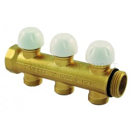 Collettore di distribuzione FLOOR ø 1"G a 2 vie ø 3/4" con valvole di intercettazione termostatizzabili Tiemme 3040015 3040015 1