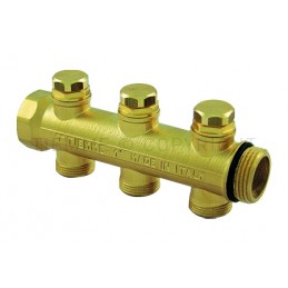 Collettore di distribuzione FLOOR ø 1"G a 2 vie ø 3/4" completo di vitoni a memoria meccanica Tiemme 3040016 3040016 1