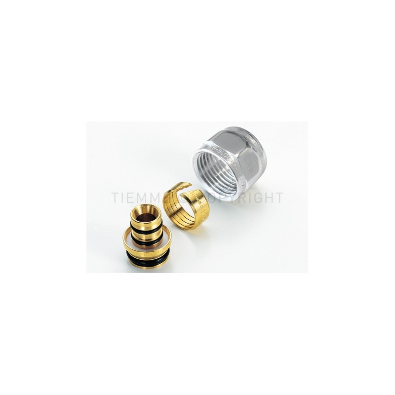 ADATTATORE CR LUCIDO TUBO AL - PEX Ø 14 2 SU ATT 1/2"(16) - 1635C TIEMME 1440065 1