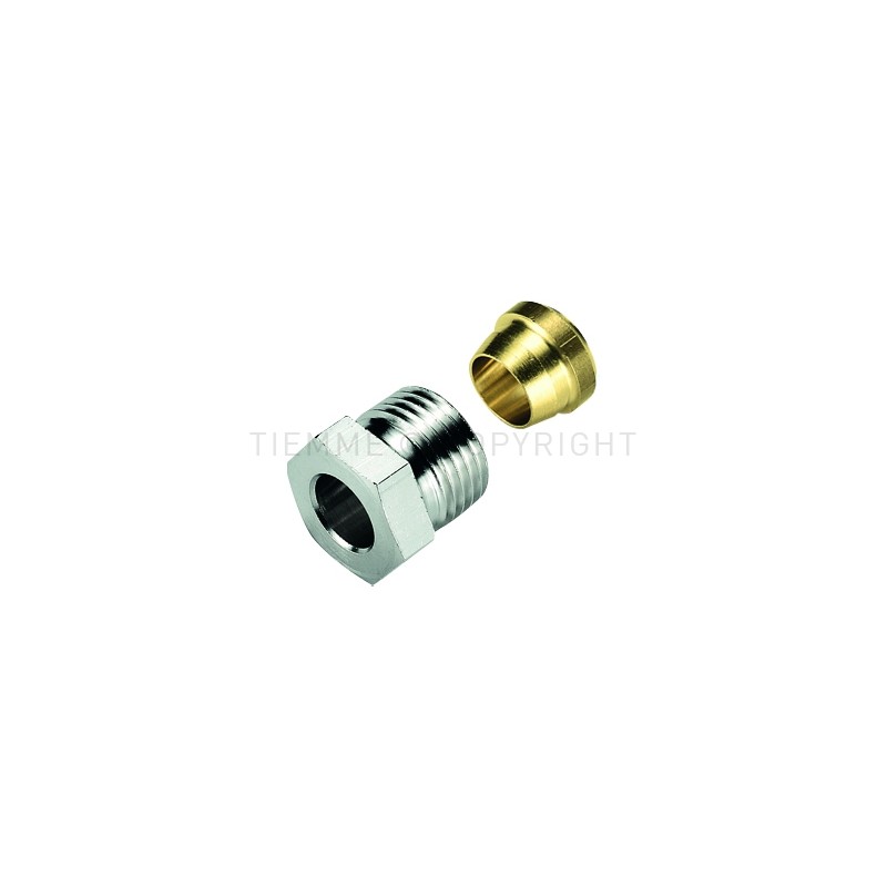ADATTATORE NI PER TRASFORMARE ATT TUBO FERRO IN TUBO CU G1/2" - Ø 15 - 3345N TIEMME 3270002 1