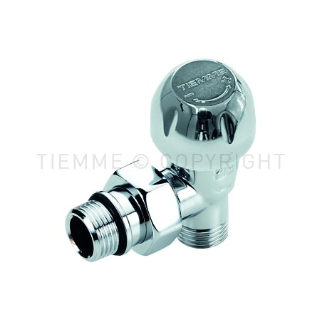 VALVOLA 90 gradi CR LUCIDA RADIATORE TERMOSTATIZ PRETENUTA 3/8" ATT 1/2"(16) - 3301C TIEMME 3300042 1