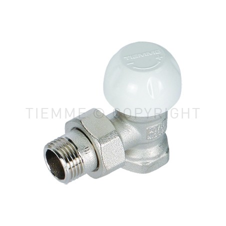 VALVOLA 90 gradi NI RADIATORE TERMOSTATIZ PRETENUTA CAPP PROT CANTIERE 1/2" ATT G1/2"F - 3308 TIEMME 3300055 1