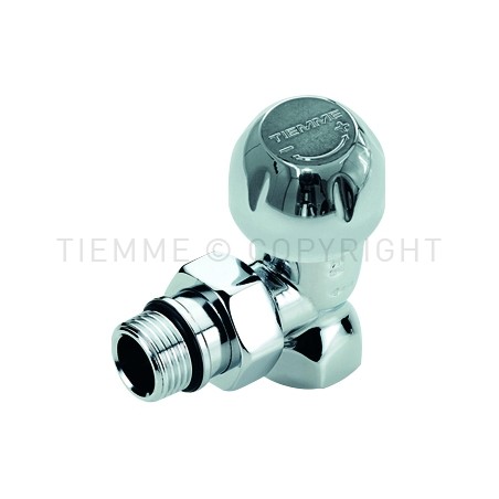 VALVOLA 90 gradi CR LUCIDA RADIATORE TERMOSTATIZ PRETENUTA 3/8" ATT G3/8"F - 3306C TIEMME 3300061 1