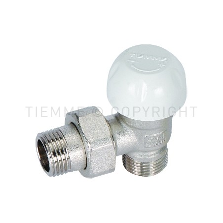 VALVOLA 90 gradi NI RADIATORE TERMOSTATIZ PRETENUTA CAPP PROT CANTIERE 3/8" ATT 1/2"(16) - 3303 TIEMME 3300064 1