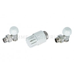 KIT CURVO VALVOLA TERMOST - DETENTORE - TESTINA 3/8" ATT 1/2"(16) - 3303KIT03 TIEMME 3300137 1