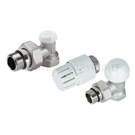 KIT CURVO VALVOLA TERMOST - DETENTORE EXCEL - TESTINA PRETENUTA 3/8" ATT G3/8" - 3308KIT04R TIEMME 3300141 1