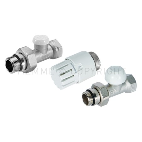 KIT DIRITTO VALVOLA TERMOST - DETENTORE EXCEL - TESTINA PRETENUTA 3/8" ATT G3/8" - 3307KIT04R TIEMME 3300143 1