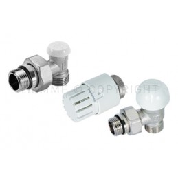 KIT CURVO VALVOLA TERMOST - DETENTORE EXCEL - TESTINA PRETENUTA 1/2" ATT 1/2"(16) - 3303KIT04R TIEMME 3300146 1