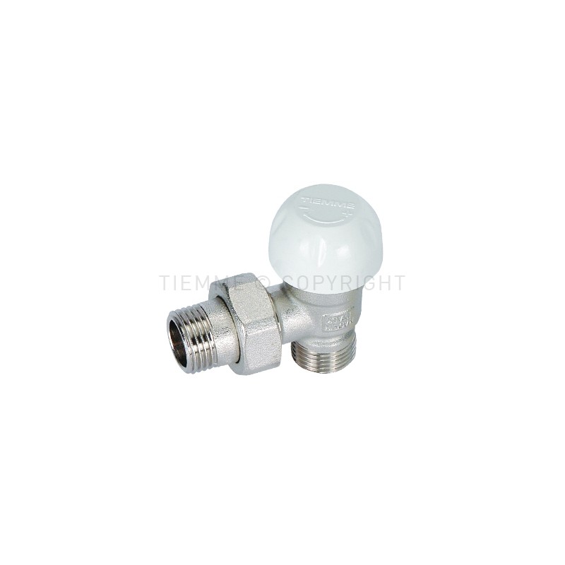 VALVOLA 90 gradi NI RADIATORE TERMOSTATIZ PRE - REGOLAZ CAPP PROT CANTIERE 3/8" ATT 1/2"(16) - 332H TIEMME 3310014 1