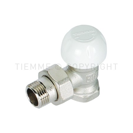 VALVOLA 90 gradi NI RADIATORE TERMOSTATIZ PRE - REG PRETEN CAPP PROT CANTIERE 3/8" ATT G3/8"F - 331H TIEMME 3310035 1