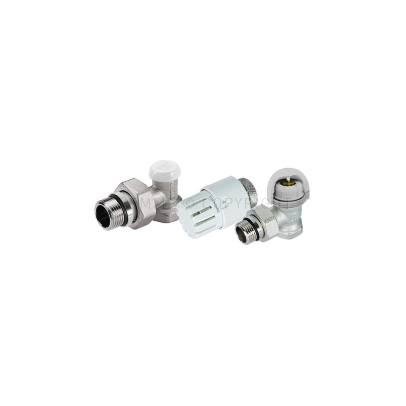 KIT CURVO VALVOLA TERMOST PRE - REGOLAZ - DETENTORE EXCEL - TESTINA PRETENUTA 3/8" ATT G3/8"F - 331HKIT TIEMME 3310036 1