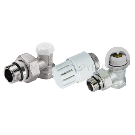 KIT CURVO VALVOLA TERMOST PRE - REGOLAZ - DETENTORE EXCEL - TESTINA PRETENUTA 3/8" ATT G3/8"F - 331HKIT TIEMME 3310036 1
