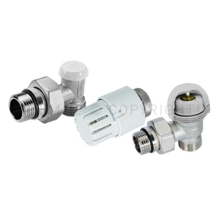 KIT CURVO VALV TERMOST PRE - REGOLAZ - DETENTORE EXCEL - TESTINA PRETENUTA 1/2" ATT 1/2"(16) - 332HKIT TIEMME 3310041 1