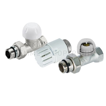 KIT DIRITTO VALV TERMOST PRE - REGOLAZ - DETENTORE - TESTINA PRETENUTA 3/8" ATT G3/8"F - 331GKIT01 TIEMME 3310049 1