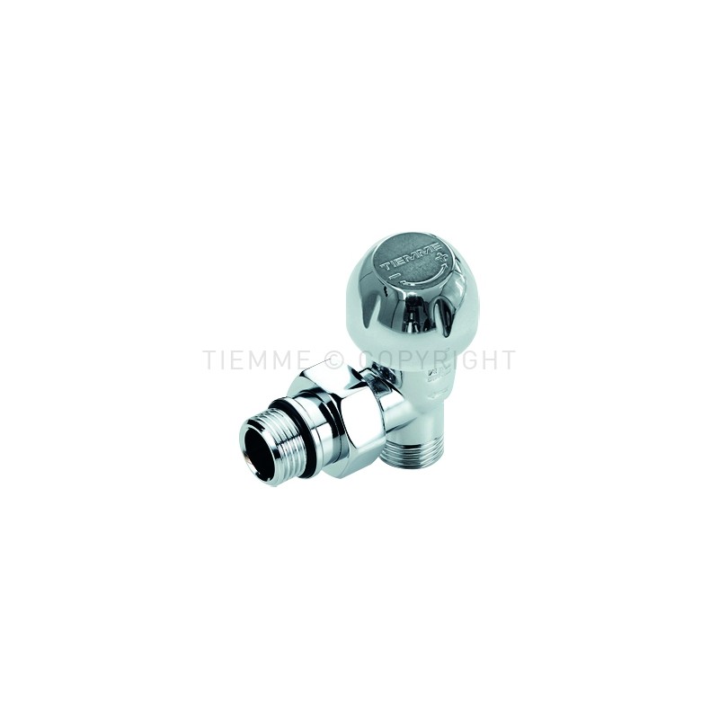 DETENTORE 90 gradi CR LUCIDO PRETENUTA 3/8" ATT 1/2"(16) - 3331C TIEMME 3330016 1