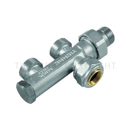 DISTRIBUTORE CR 1/2" 0,5 ATTACCO PAVIMENTO TUBO CU Ø 15 ATT 24X19(18) INT 38 - 3370K TIEMME 3370003 1