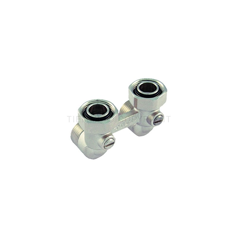 DISTRIBUTORE BITUBO CURVO CR ATT PARETE 3/4"FEM - ATT 24X19(18) - 3393 TIEMME 3390004 1