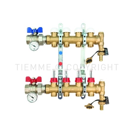 COPPIA COLL FLOOR DI DISTR FLUSSIM VALVOLA DIR 1" 07D 3/4"(18) INT 50 - 3873 TIEMME 3850009 1