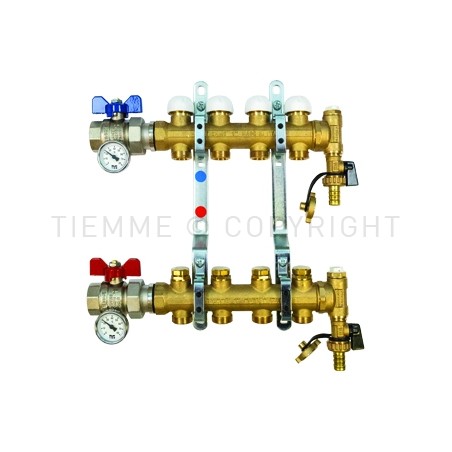 COPPIA COLLETTORI FLOOR DI DISTRIBUZIONE REG MEM MEC VALVOLA DIR 1" 08D 3/4"(18) INT 50 - 3878 TIEMME 3850031 1