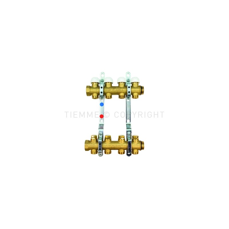COPPIA COLLETTORI FLOOR DI DISTRIBUZIONE REG MEM MEC 1" 11D 3/4"(18) INT 50 - 3050 TIEMME 3850048 1