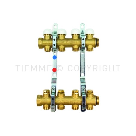 COPPIA COLLETTORI FLOOR DI DISTRIBUZIONE REG MEM MEC 1" 11D 3/4"(18) INT 50 - 3050 TIEMME 3850048 1