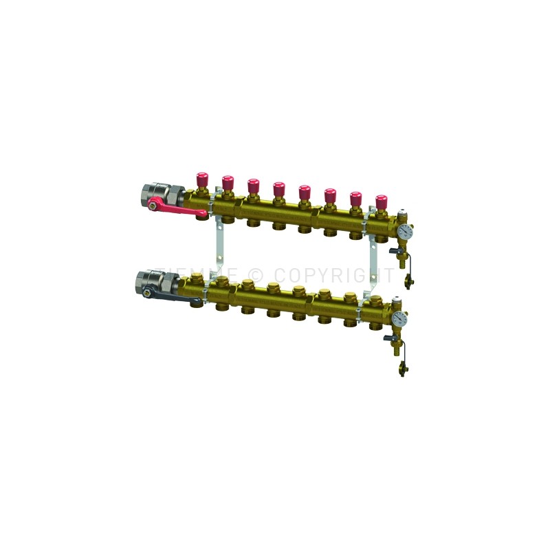 COPPIA COLLETTORI INDUSTRIAL FLOOR DI DISTRIBUZIONE 1"1/2 11D 1"(26,5) INT 65 - 3874 TIEMME 3850080 1