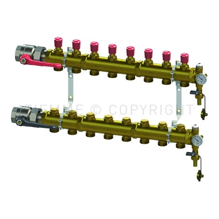 COPPIA COLLETTORI INDUSTRIAL FLOOR DI DISTRIBUZIONE 1"1/2 14D 1"(26,5) INT 65 - 3874 TIEMME 3850083 1