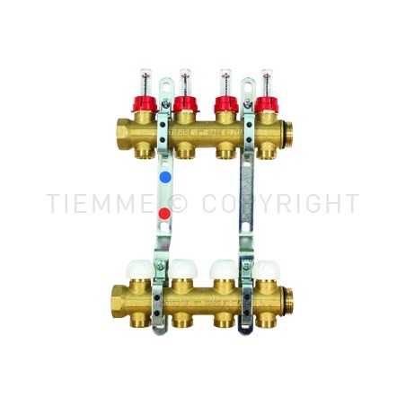 COPPIA COLLETTORI FLOOR DI DISTRIBUZIONE FLUSSIM 1" 02D 3/4"(18) INT 50 - 3049I TIEMME 3850084 1