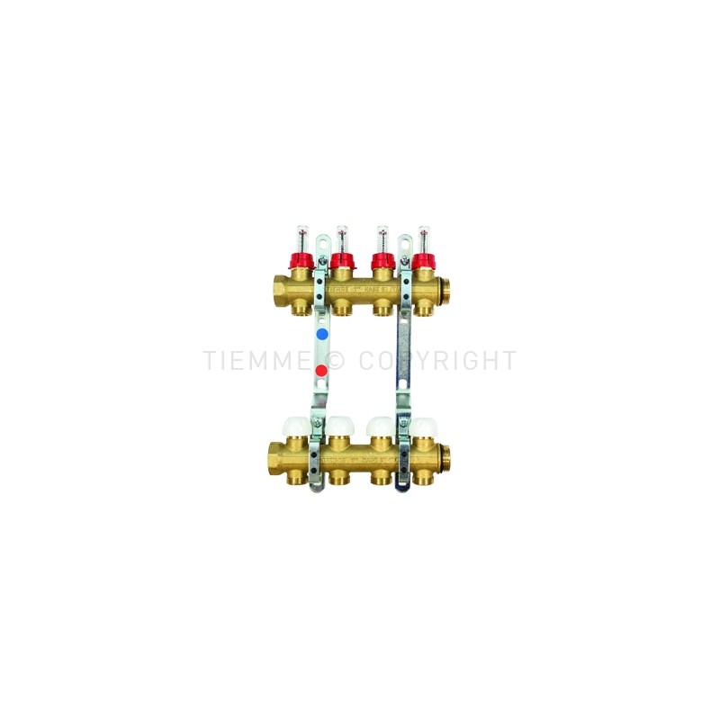 COPPIA COLLETTORI FLOOR DI DISTRIBUZIONE FLUSSIM 1" 07D 3/4"(18) INT 50 - 3049I TIEMME 3850089 1