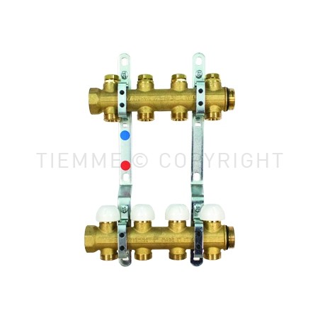 COPPIA COLLETTORI FLOOR DI DISTRIBUZIONE REG MEM MEC 1" 07D 3/4"(18) INT 50 - 3050I TIEMME 3850100 1