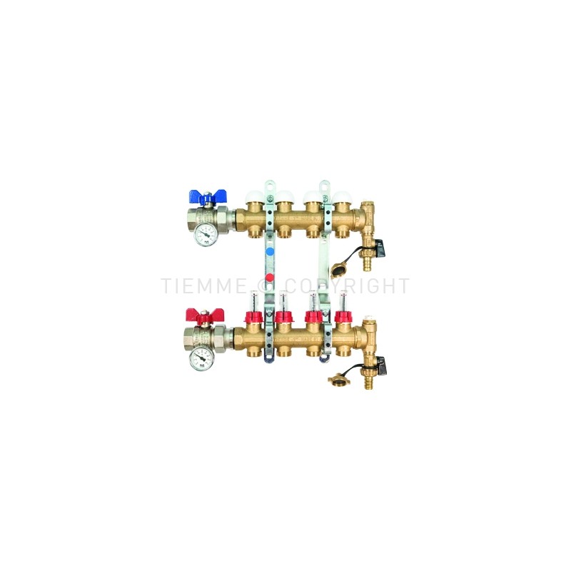 COPPIA COLL FLOOR DI DISTR FLUSSIM VALVOLA DIR 1" 14D 3/4"(18) INT 50 - 3873 TIEMME 3850119 1