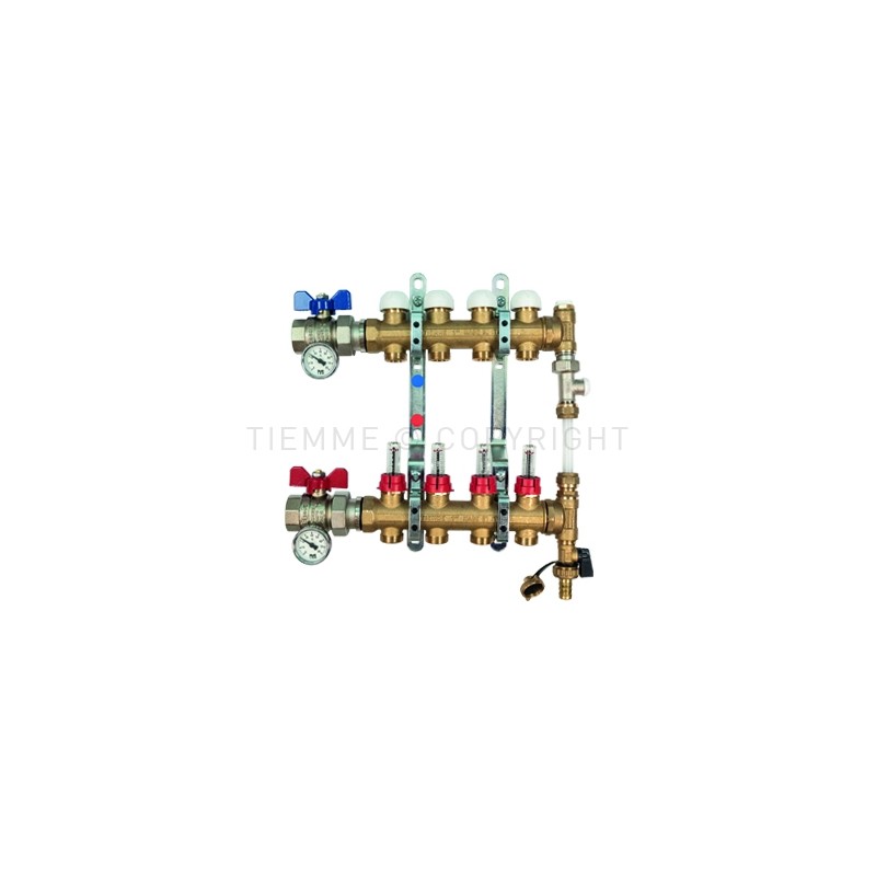 COPPIA COLL FLOOR DI DISTR FLUSSIM VALVOLA DIR BYPASS 1" 14D 3/4"(18) INT 50 - 3873BY TIEMME 3850121 1