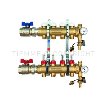 COPPIA COLL FLOOR DI DISTR FLUSSIM VALVOLA DIR 1"1/4 03D 3/4"(18) INT 50 - 3877 TIEMME 3850123 1