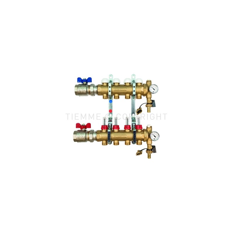 COPPIA COLL FLOOR DI DISTR FLUSSIM VALVOLA DIR 1"1/4 10D 3/4"(18) INT 50 - 3877 TIEMME 3850130 1