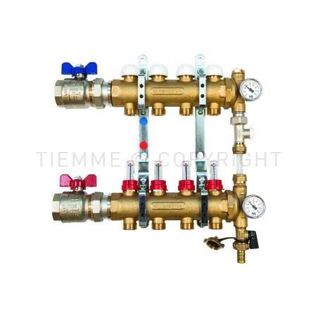 COPPIA COLL FLOOR DI DISTR FLUSSIM VALVOLA DIR BYPASS 1"1/4 09D 3/4"(18) INT 50 - 3877BY TIEMME 3850140 1