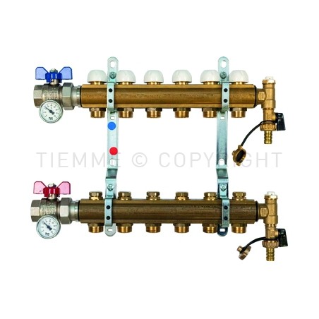 COPPIA COLLETTORI BARRA DI DISTRIBUZIONE REG MEM MEC VALVOLA DIR 1" 08D 3/4"(18) INT 50 - 3875 TIEMME 3870010 1