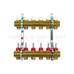 COPPIA COLLETTORI BARRA DI DISTRIBUZIONE FLUSSIM 1" 08D 3/4"(18) INT 50 - 3856 TIEMME 3870037 1