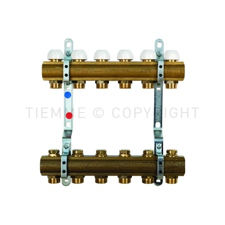 COPPIA COLLETTORI BARRA DI DISTRIBUZIONE REG MEM MEC 1" 06D 3/4"(18) INT 50 - 3866 TIEMME 3870059 1