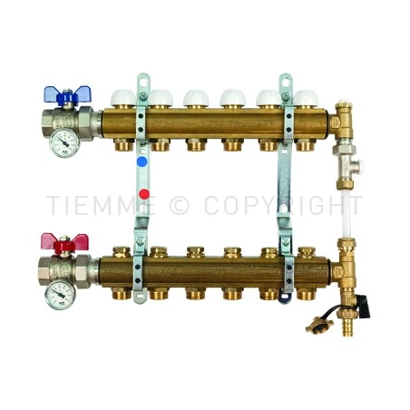 COPPIA COLL BARRA DI DISTRIBUZIONE REG MEM MEC VALVOLA DIR BYPASS 1" 11D 3/4"(18) INT 50 - 3875BY TIEMME 3870069 1