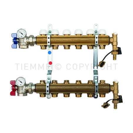 COPPIA COLLETTORI BARRA DI DISTRIBUZIONE REG MEM MEC VALVOLA 90 gradi 1" 07D 3/4"(18) INT 50 - 3885 TIEMME 3870084 1